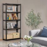 Yaheetech Garage Storage Shelves 5 Tiers Industrial Adjustable Racks for Garage/Warehouse/Living Room/Kitchen With Gloves, 90 x 30 x 180cm, Black - Image 4