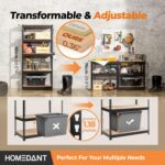 HOMEDANT 28" W 5 Tier Heavy Duty Garage Shelving Adjustable Metal Rack Storage Shelves Standing Shelf Unit Organizers Pantry Closet Black 1Pack - Image 5