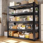 REIBII 72''H Garage Shelving Heavy Duty Garage Storage Shelves 3010LBS Heavy Duty Shelving Adjustable 5 Tier Metal Shelves for Storage Rack,Garage Shelves Utility Shelf 4PC,72" H*35.5" W*16" D - Image 2