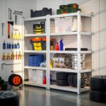 Monzana® Heavy-Duty Free Standing Shelf | 875kg Capacity | 5 Tier | MDF Shelf Panels | Boltless Storage Shelves | Garage Basement Shed Workshop Racking | 180 x 90 x 40cm | Silver - Image 2