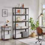 Yaheetech Garage Storage Shelves 5 Tiers Industrial Adjustable Racks for Garage/Warehouse/Living Room/Kitchen With Gloves, 90 x 30 x 180cm, Black - Image 2