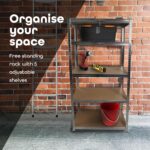DIVCHI 5 Tier Storage Rack Heavy Duty Shelving Aluminium Garage Shelves Heavy Duty Shed Storage Racking Shelf For Warehouse Workshop & Office (Silver, Pack of 1) - Image 4