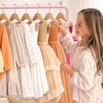 mirolam Kids Clothing Rack - Kids Dress Up Clothes Storage Racks - Dress Up Rack for Little Girls - Small Kids Costume Wardrobe Rack with 2 Floors Storage Shelf - Mini Short Kids Clothing Garment Rack - Image 3