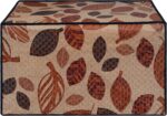 Glassiano Leaves Printed Microwave Oven Cover for Samsung 28 Litre Convection Microwave Oven MC28H5025VB/TL, Black - Image 5
