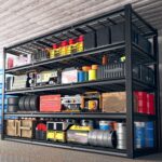 REIBII 60" W Garage Shelving Heavy Duty Storage Shelves 3000LBS Adjustable 5 Tier Metal Shelving Unit for Storage Rack Garage Storage Shelves Industrial Shelf Utility Rack,60" W x 24" D x 72" H