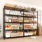 5 Tier Storage Shelving Unit Metal Shelves 70" W Wire Shelving, 70" H L-Shaped Pantry Shelves Kitchen Storage Shelves for Home Commercial Garage Heavy Duty, 70.8" H x 70.4" W x 15.7" D - Image 2