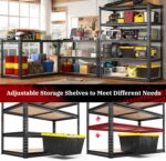 REIBII 40" W Garage Shelving 2500LBS Storage Shelves 72" H Metal Shelving 5 Tier Metal Shelves Adjustable Pantry Shelf for Closet Kitchen Warehouse 40" W x 19.7''D x 72''H - Image 5