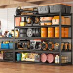 REIBII 48" Wide Garage Storage Shelving Heavy Duty 72" H Garage Shelves 3000LBS Heavy Duty Shelving Adjustable 5 Tier Metal Shelving for Garage Storage Shelving Industrial Shelving Storage Rack, 4P - Image 6