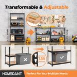HOMEDANT 5tier Metal Shelving Unit Adjustable Garage Storage Utility Rack Heavy Duty Shelves Organization Multipurpose Shelf Warehouse Basement Kitchen Living Room pantry 35.9 L x 16.2 W x 71.3 H1Pack - Image 6