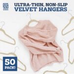 ZOBER Non-Slip Velvet Hangers Pack of 50 Ultra Thin Space Saving 360 Degree Swivel Hook Strong and Durable Clothes Hangers Hold Up-to 10 Lbs, for Coats, Jackets, Pants, Dress Clothes (Ivory) - Image 9