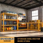 REIBII 40" W Garage Shelving 2240 LBS Storage Shelves Heavy Duty Metal Shelving 4 Tier Metal Shelves for Storage Adjustable Garage Shelf for Kitchen Pantry Warehouse Basement 40"W × 19.5"D × 59.5"H - Image 5