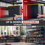 REIBII 60" W Garage Shelving 3000LBS Heavy Duty Storage Shelves, Adjustable 5 Tier Metal Shelves for Storage Rack Industrial Shelf, Garage Storage Shelving Unit, 60" W x 24" D x 72" H - Image 4