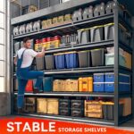 REIBII 60" W Garage Shelving Heavy Duty Storage Shelves 3000LBS Adjustable 5 Tier Metal Shelving Unit for Storage Rack Garage Storage Shelves Industrial Shelf Utility Rack,60" W x 24" D x 72" H - Image 6