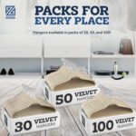 ZOBER Non-Slip Velvet Hangers Pack of 50 Ultra Thin Space Saving 360 Degree Swivel Hook Strong and Durable Clothes Hangers Hold Up-to 10 Lbs, for Coats, Jackets, Pants, Dress Clothes (Ivory) - Image 7
