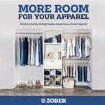 ZOBER Non-Slip Velvet Hangers Pack of 50 Ultra Thin Space Saving 360 Degree Swivel Hook Strong and Durable Clothes Hangers Hold Up-to 10 Lbs, for Coats, Jackets, Pants, Dress Clothes (Ivory) - Image 4