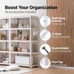 HOMEDANT 5 Tier Laminated Boltless Heavy Duty Garage Storage Adjustable Wide Size Metal Shelving Unit (1, (Shelf-W). 24.4" Wx16.5 Dx59.5 H) - Image 9