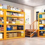REIBII 72“H Garage Shelving Storage Shelves Heavy Duty Shelving 2500LBS Garage Storage Metal Shelves 5 Tier Shelving Unit for Kitchen Storage Rack, Warehouse, Basement, Commercial, Yellow & Black, 2PC - Image 2
