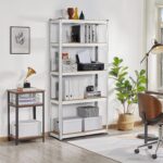 Yaheetech Garage Shelves 5-Tire Utility Rack Adjustable Shelving Unit for Home Office Garage, with Gloves, 90 x 30 x 180cm, Silver - Image 2
