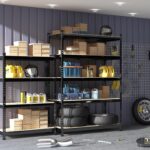 PrimeZone 47" W x 23.6" D x 71" H Large Heavy Duty Storage Shelves - 5 Tier Adjustable Garage Storage Shelving, Metal Storage Utility Rack Shelf Unit for Warehouse Pantry Closet Kitchen, Black - Image 2