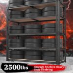 REIBII 40" W Garage Shelving 2500LBS Storage Shelves 72" H Metal Shelving 5 Tier Metal Shelves Adjustable Pantry Shelf for Closet Kitchen Warehouse 40" W x 19.7''D x 72''H - Image 4