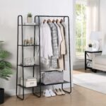 SunnyPoint Freestanding Clothes Garment and Accessories, Organizer Closet Rack (BLK) - Image 2