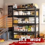REIBII 2020LBS Storage Shelves 5 Tier Garage Shelving Heavy Duty Adjustable Garage Shelves, Utility Rack Shelf, Shelving Units for Storage Warehouse Pantry Closet, 35.5" W x 11.9" D x 72" H, Black - Image 9