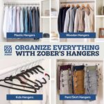 ZOBER Non-Slip Velvet Hangers Pack of 50 Ultra Thin Space Saving 360 Degree Swivel Hook Strong and Durable Clothes Hangers Hold Up-to 10 Lbs, for Coats, Jackets, Pants, Dress Clothes (Ivory) - Image 8