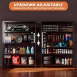 Garage Shelving Unit, Heavy Duty Metal Adjustable Storage, Steel Shelves, Industrial Shelves for Heavy Tools and Equipment, Ideal for Garage, Basement, Black (5-Tier, 77.4" H x 47.2" W x 23.6" D) - Image 7
