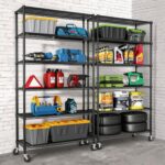 Metal Storage Shelves with Wheels, 6-Tier Rolling Shelf Adjustable Wire Shelving Rack Organizer Utility Storage Rack Shelving Unit for Home Kitchen Garage Pantry (6-Tier Shelf) - Image 2