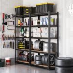 SONGMICS 5-Tier Shelving Unit, Steel Shelving Unit for Storage, Tool-Free Assembly, for Garage, Shed, Load Capacity 875 kg, 40 x 90 x 180 cm, Black GLR040B01 - Image 2