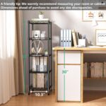 GIOTORENT 5 Tier Standing Shelving Metal Units, Adjustable Height Wire Shelf Display Rack for Laundry Bathroom Kitchen 11.8" W x 11.8" D x 50" H, Black (Black, 11.8 W x 11.8 D x 50 H) - Image 3