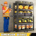 72" H|48" W All-Metal Garage Shelving Unit and Storage-Easy Assembly Shelves 5-Tier Rack|Heavy-Duty Adjustable Shelf|Steel Waterproof Rust-Resistant Shelves for Industrial,Warehouse,Basement - Image 3