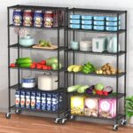 Metal Storage Shelves with Wheels, 6-Tier Rolling Shelf Adjustable Wire Shelving Rack Organizer Utility Storage Rack Shelving Unit for Home Kitchen Garage Pantry (6-Tier Shelf) - Image 8