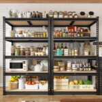 REIBII Garage Shelving 2000LBS Storage Shelves Heavy Duty Shelving 5 Tier Adjustable Metal Shelves Sturdy Storage Rack for Kitchen Pantry Basement, 60" H x28 Wx 14" D - Image 4
