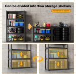 Storage Shelves with Pegboard,72“*48" Wide 24”Heavy Duty Garage Shelving Units and Storage,Metal Shelving Adjustable Shelves,Garage Storage Rack,Industrial Utility Organization For Kitchen,Pantry - Image 5