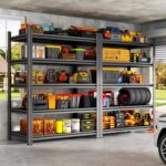 78''H Metal Garage Shelving Unit ,5-Tier Garage Storage Shelves Heavy Duty，Adjustable 3020 lbs Shelf, Upgraded Reinforced Double-Layer Columns for Basement Kitchen Laundry Room Pantry Rack 40''W*18''D - Image 2