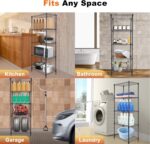 Whitmor 5 Tier Storage Shelves, Heavy Duty Metal Shelving, 400 lbs Capacity per Shelf, 2000 lbs Total, Easy Assembly for Kitchen, Garage, Plant, 18" L x 12" W x 50" H, Black - Image 7