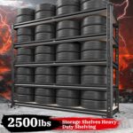 REIBII 2500LBS Garage Shelving 72''H Storage Shelves Heavy Duty Shelving 5 Tier Metal Shelves for Garage Shelves Adjustable Shelving Units and Storage for Closet Pantry Shelf, 72" H x 40" W x 20" D - Image 9