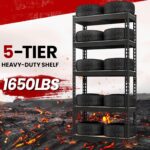 Yaheetech Storage Shelves 5 Tier Garage Shelving Heavy Duty Garage Shelves Adjustable Metal Shelving Unit Utility Rack Industrial Shelving for Warehouse Pantry Closet, 27.5"W x 12"D x 60"H, Black - Image 5