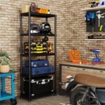 Plastic Storage Shelves, 70.2" H x 11.8" D x 23.62" W Plastic Shelves for Storage, 5-Tier Shelving Unit, Storage Rack, 330 lbs, Bathroom, Laundry, Garage & Home - Image 6
