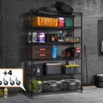 72" Storage Shelves Heavy Duty Shelving Loads 500/2100Lbs, 6 Tier Metal Utility Shelf Rack, Wide Garage Shelving, Adjustable Storage Shelves for Garage Basement Warehouse