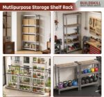 BUILDSKILL 5-Tier Multipurpose Storage Rack | Bolt-Free Assembly | Galvanized Metal | Thick MDF Board | 175kg Capacity Per Shelf | 170x70x30cm Adjustable Shelf Rack for Home, Garage & Shop | Silver - Image 7