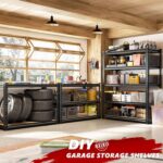 REIBII 2020LBS Storage Shelves 5 Tier Garage Shelving Heavy Duty Adjustable Garage Shelves, Utility Rack Shelf, Shelving Units for Storage Warehouse Pantry Closet, 35.5" W x 11.9" D x 72" H, Black - Image 4