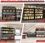 48" W x 24" D x 72" H Adjustable Garage Storage Shelves - 5-Shelf Heavy Duty Shelving Unit, Metal Utility Storage Organizer Racks for Warehouse Pantry Closet Kitchen, Black - Image 7