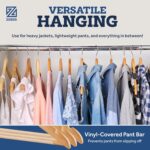 Zober Wooden Suit Hangers 30 Pack with Non Slip Pants Bar - Smooth Finish Solid Wood Coat Hanger with 360° Swivel Hook & Precisely Cut Notches for Camisole,Jacket,Pant,Dress Clothes Hangers - 1 Count - Image 6