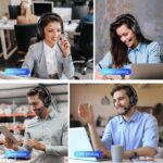 EKSA Noise-Cancelling Headphones for Laptop – Wireless Headset with Microphone